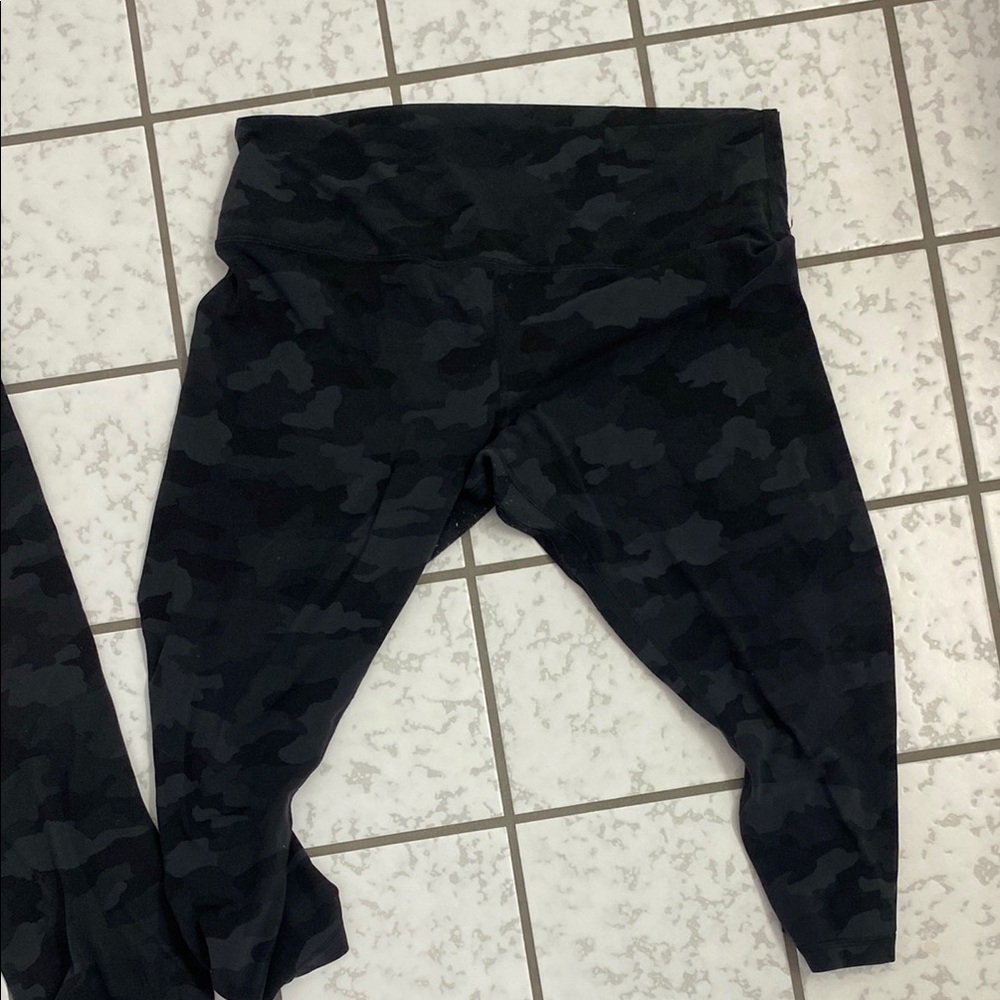 2 Pair Lululemon Align Leggings Black Camo